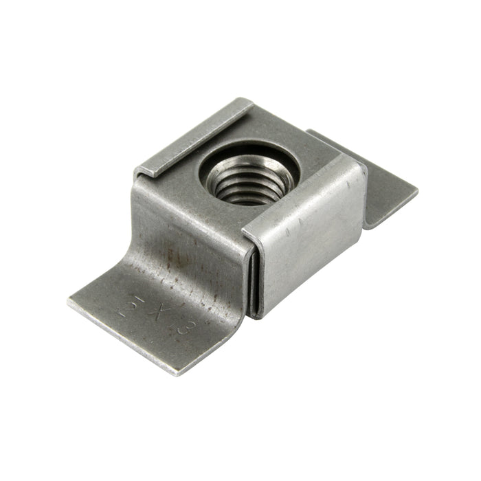 Floating Nut Retainer Weld Nut 3/8"-16 UNC 25/32" Base Width x 2" O/A LGTH Low Carbon Steel Plain