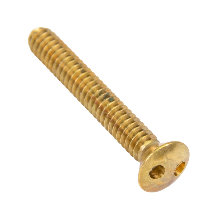 Security Screw, Flat Head Spanner Drive, 1/4"-20 UNC x 1" Length, Stainless Steel by Spaenaur Inc.