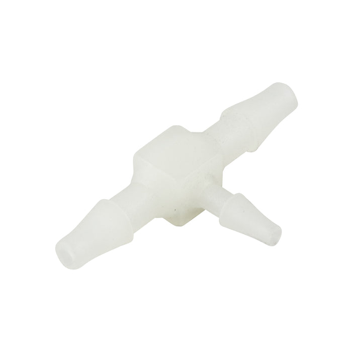 Miniature Barbed Reducing Tee 3/32" to 3/32" to 1/16" Tubing ID Nylon by Spaenaur Inc.