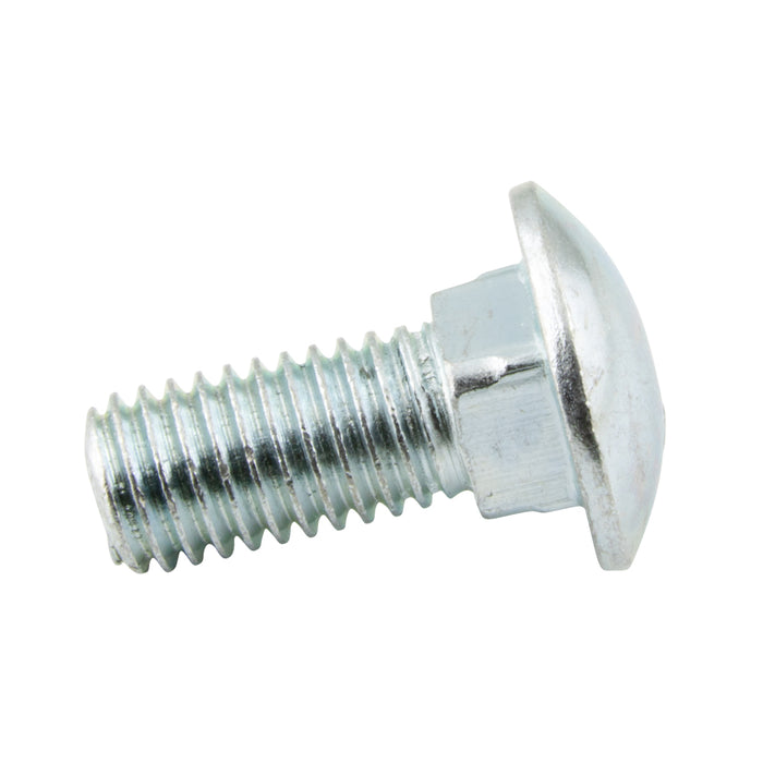 Carriage Bolt, Round HD Square Neck 1/4"-20 UNC x 1/2" LG, Full Thread ASTM A 307 Low Carbon Steel Trivalent Zinc Plated ANSI B18.5-1978