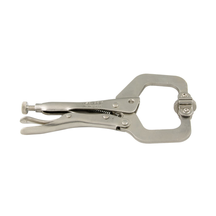 Vise-Grip Locking Clamp with Swivel Pads, 6-1/2" LG, 2-1/8" Jaw Alloy Steel Heat Treated