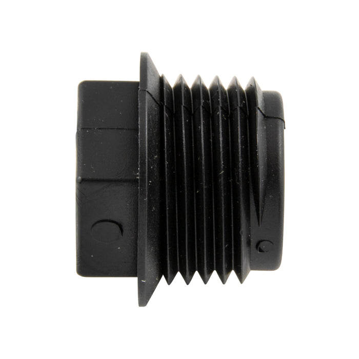 Threaded Pipe Plug. Flanged Sq Head 1/2"-14 NPT High Density Polyethylene Colour Black