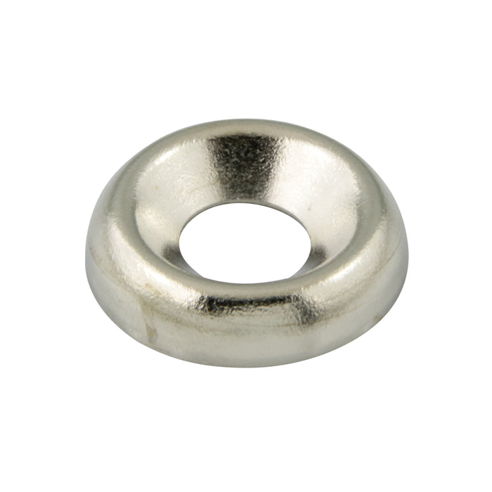 Countersunk Finishing Washer #10 Screw DIA x 19/32" OD Steel Nickel Plated by Spaenaur Inc.