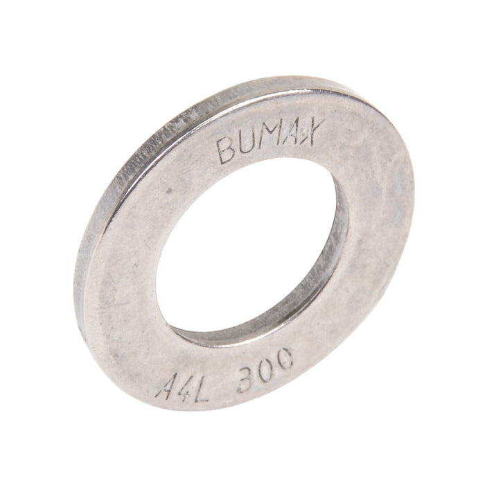 Rondelle plate à rebord, M12, diamètre intérieur 13 mm x diamètre extérieur 37 mm x épaisseur 3 mm, acier inoxydable Bumax 109 200HV, conforme à la norme ISO 7093, fabriquée par Spaenaur Inc.