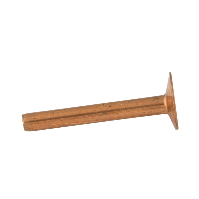 Solid Belt Rivet, Shallow CTSK HD #10 Body DIA x 1-1/2" L x 13/32" Head DIA Copper Plain