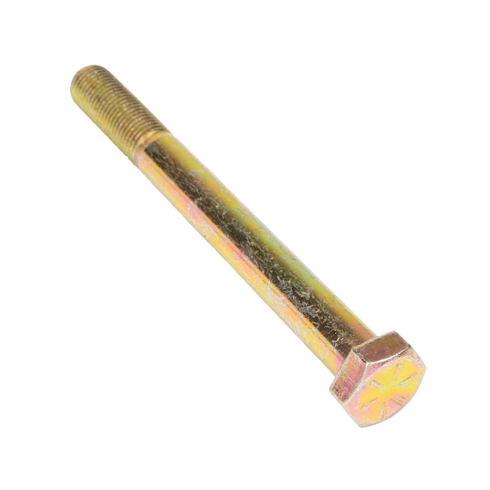 Vis à tête hexagonale, norme SAE de classe 8, 3/4" - 16 UNF x 5", en acier allié à teneur moyenne en carbone de classe 8, zinguée avec un revêtement au dichromate jaune, conforme à la norme ANSI B18.2.1-1965, fabriquée par Spaenaur Inc.