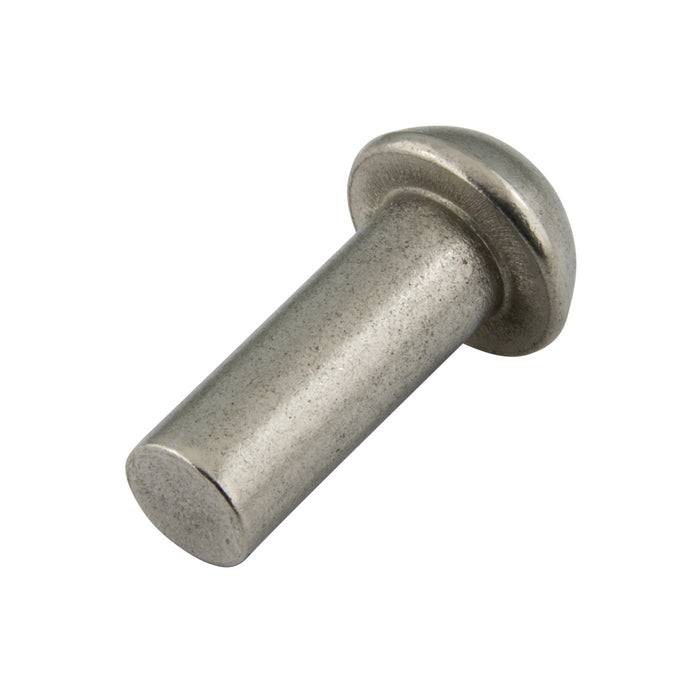 Solid Rivet, Round Head 3/16" DIA x 1" LGTH 18-8 Stainless Steel