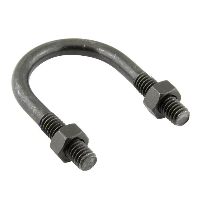 1/2"-13 U-Bolt with Nuts for Pipe Size 4" 4-1/2" ID x 6" Inside Length Low Carbon Steel, Black Oxide