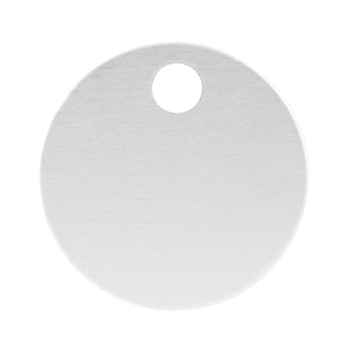 Standard Round Blank Tag (One 3/16" Hole) 1" DIA x .032 THK Anodized Aluminum Plain by Spaenaur Inc.