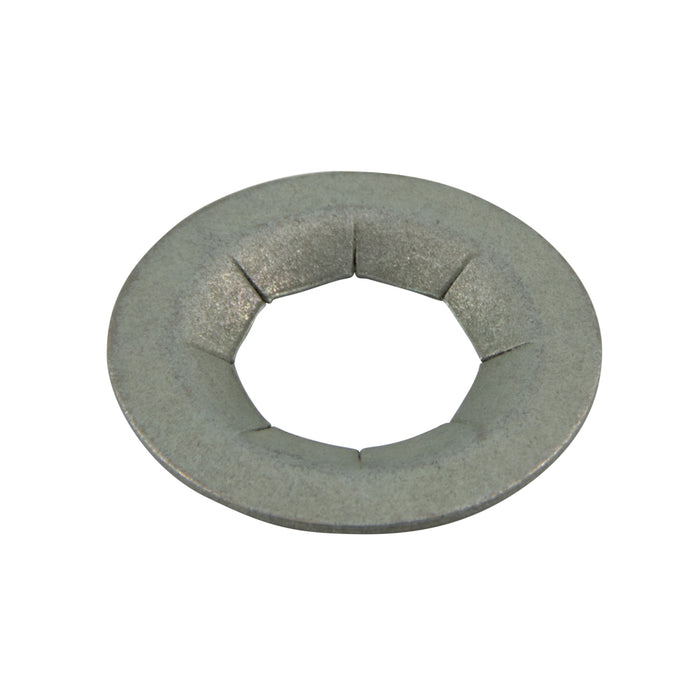 Écrou à pression, modèle rond et plat, série Ps, adapté aux goujons ronds lisses en acier à ressort de 3/8" de diamètre, zingués mécaniquement par Pushnut®