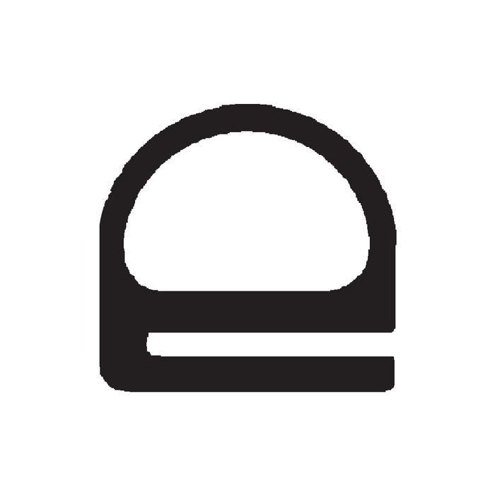 "D" Shaped Rubber Extrusion 50 Ft / Coil Black Buna-N, Shore A Duro 60 +/- 5