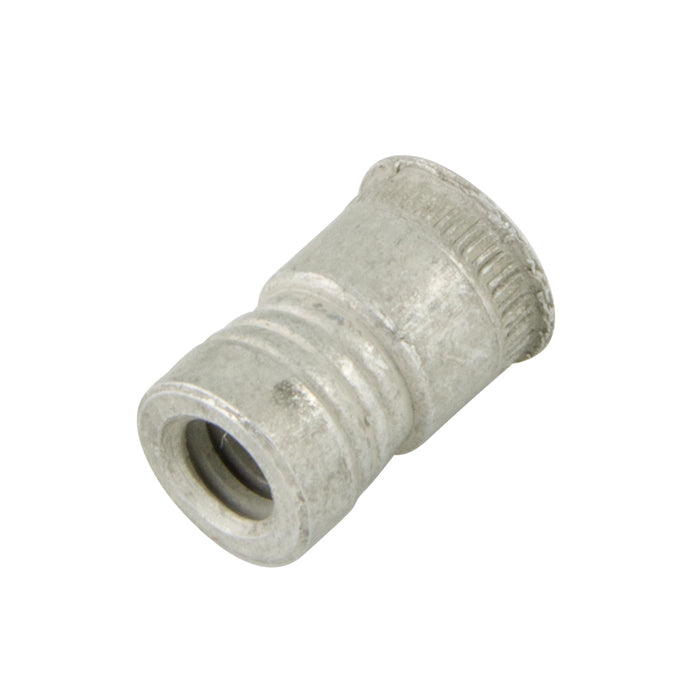 A-T Series Knurled Threaded Insert M6 x 13.08mm LGTH Steel, Trivalent Tin Zinc Plated