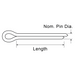 Goupille fendue ronde à dent prolongée 3/16 po x 1 po en laiton brut de Spaenaur Inc.