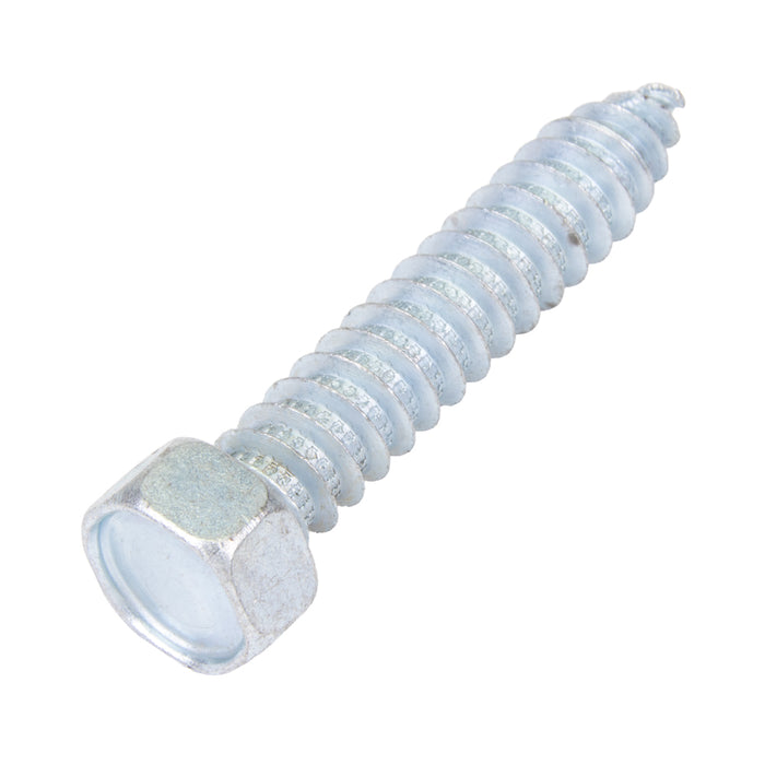 Tapping Screw, Indented Hex Washer Head Slotted Drive, Type A, #10 x 1/2" Length, Carbon Steel Zinc Plated Chromate by Spaenaur Inc.