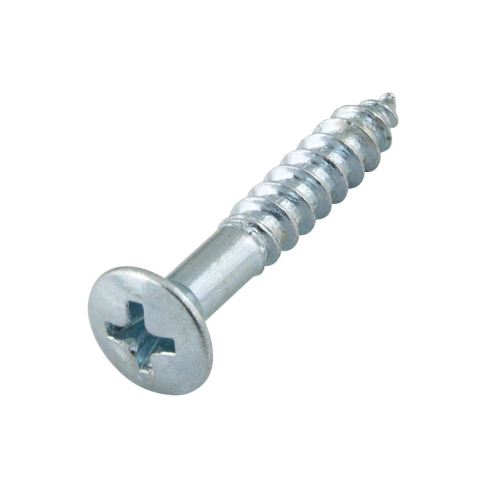 Wood Screw, Oval Head, Phillips, #10 x 1-1/4" Length, Steel Zinc Plated, ASME/ANSI B18.6.1