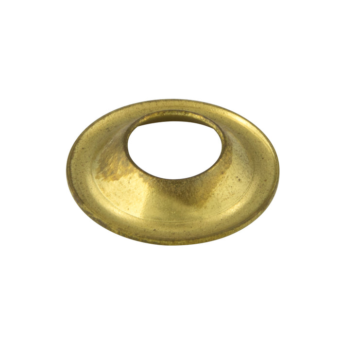 Flush Type Finishing (Screw) Washer Screw Size #10 15/32" OD Brass, Nickel Plated