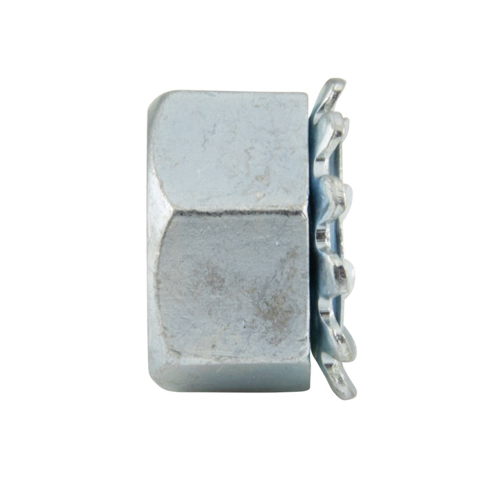 K-Lok Hex Nut W/External tooth Lockwasher 3/8"-16 UNC(9/16"AF x 25/64"O/A TH) Steel, Zinc Plated by K-LOK