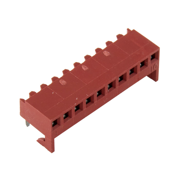 Connecteur pour carte à circuit imprimé Système d'interconnexion Kk Espacement central de 2,54 mm (0,100 po) Série 4455-10Ac Nylon - Rouge Ul 94V-O, broche - laiton étamé, ignifuge par Molex®