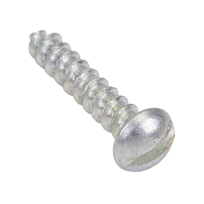 Tapping Screw, Round Head Slotted Drive, Type AB, #10 x 1" Length, Steel Zinc Plated by Spaenaur Inc.