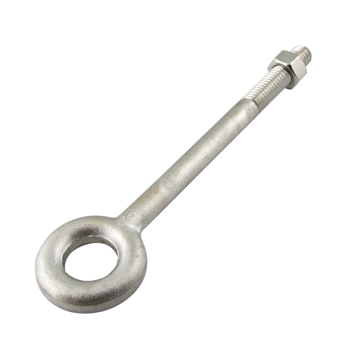 forged Eye Bolt Plain with Hex Nut 5/8"-11 UNC x 4" Shank (2-1/4" Thread LGTH), 1 3/8" Eye ID, 2-1/2" Eye OD, 304 Stainless Steel