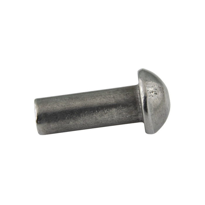 Solid Steel Rivet Round Head 1/8" DIA x 1/2" LGTH C1008 Steel Annealed Plain Finish Asni B18.1.1-1972 (R1981)