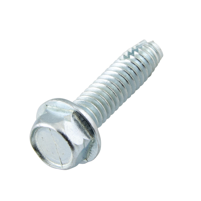 Thread-Cutting Screw, Indented Hex Washer Head Type F #8-32 UNC x 5/16" (Head 1/4" AF) Low Carbon Steel Case Hardened Zinc Chromate, ANSI B18.6.4-1966