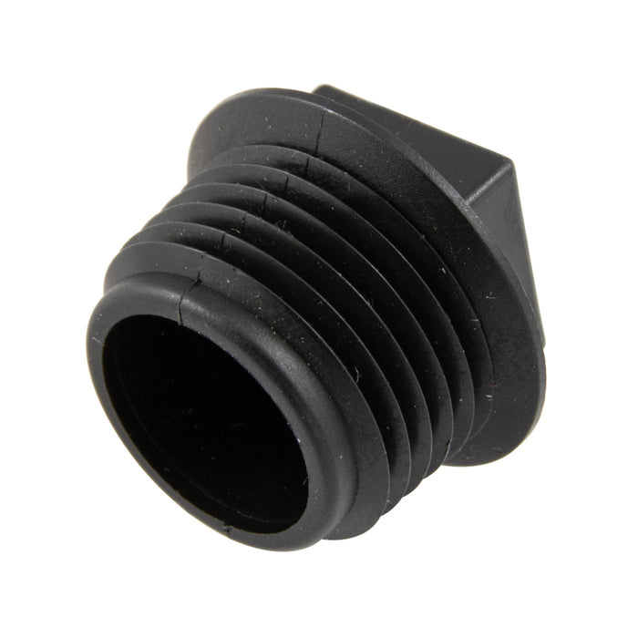 Threaded Pipe Plug. Flanged Sq Head 1/2"-14 NPT High Density Polyethylene Colour Black
