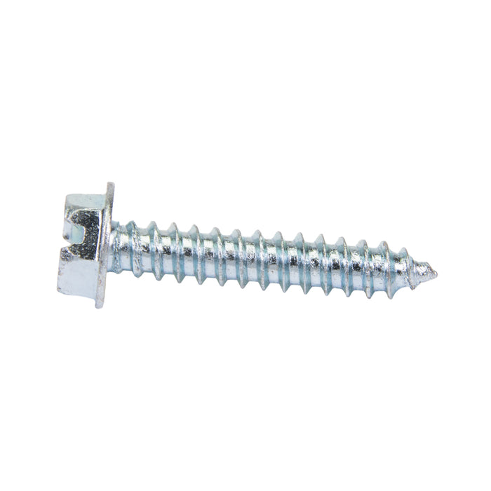 Tapping Screw, Indented Hex Washer Head Slotted Drive, Type AB, #8 x 1-1/2" Length, Steel Zinc Plated by Spaenaur Inc.
