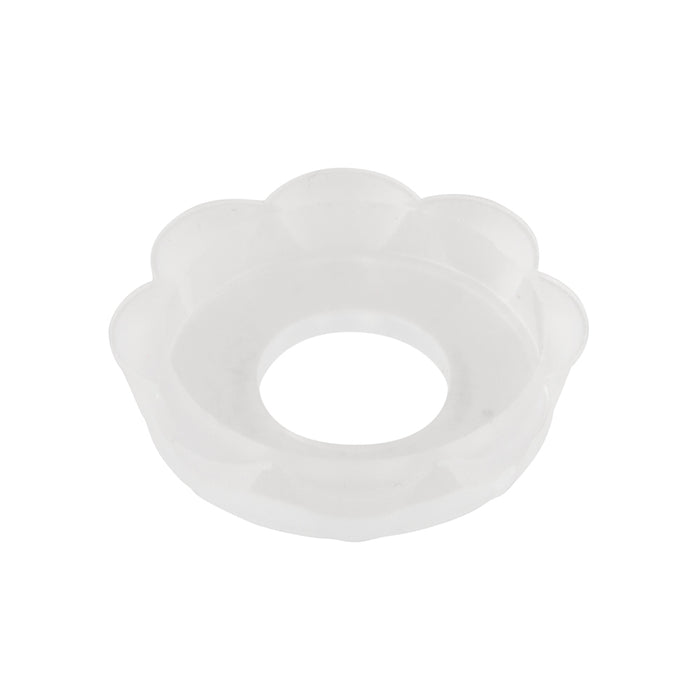Socle à visser « Pop-On » pour vis à tête cylindrique de 1/4" de diamètre. Diamètre extérieur : 0,620" ; hauteur : 0,125". En polypropylène naturel, fabriqué par Spaenaur Inc.