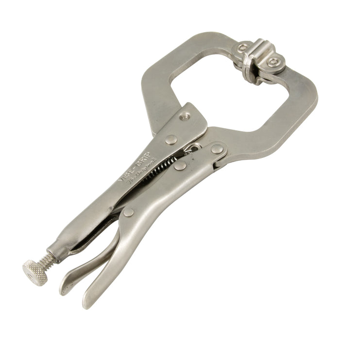 Vise-Grip Locking Clamp with Swivel Pads, 6-1/2" LG, 2-1/8" Jaw Alloy Steel Heat Treated