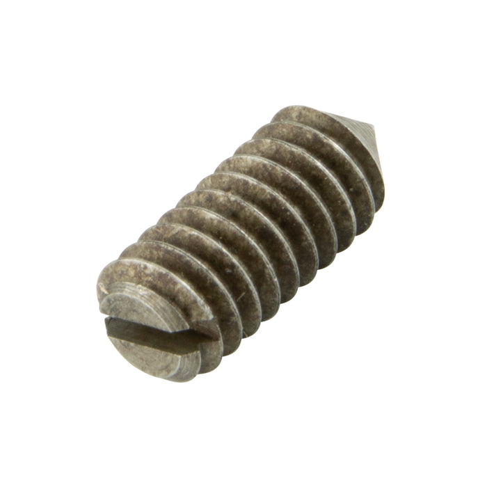 Slotted Set Screw Cone Pt Headless 1/4"-20 UNC x 5/8" LG Carbon Steel Plain ANSI B18.6.2-1972(1983)
