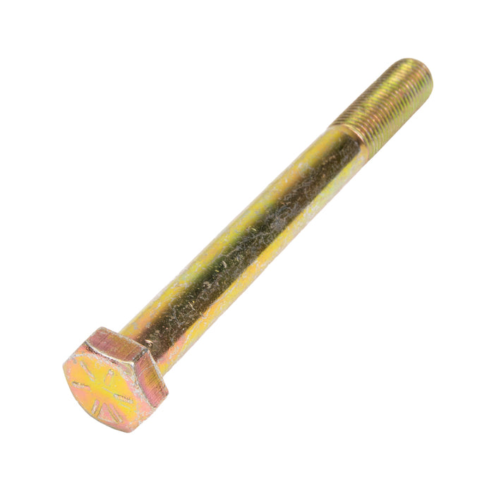 Vis à tête hexagonale, norme SAE de classe 8, 3/4" - 16 UNF x 5", en acier allié à teneur moyenne en carbone de classe 8, zinguée avec un revêtement au dichromate jaune, conforme à la norme ANSI B18.2.1-1965, fabriquée par Spaenaur Inc.