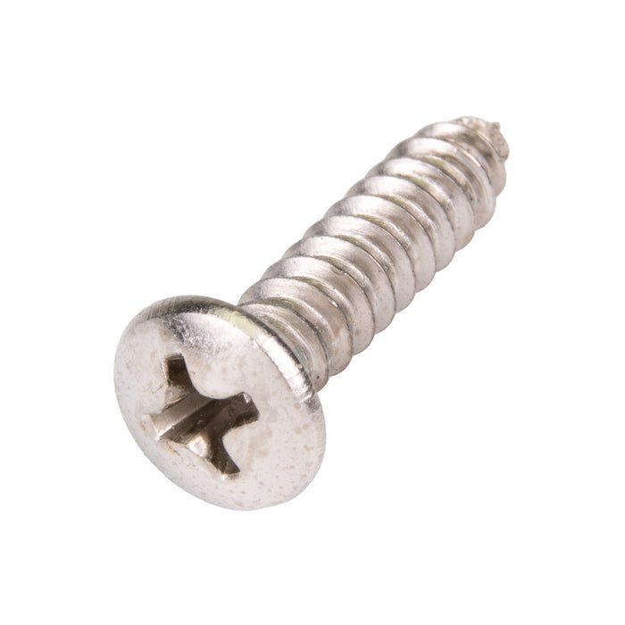 Vis autotaraudeuse, tête ovale à empreinte Phillips, type AB, n° 6 x 1 po de longueur, acier nickelé