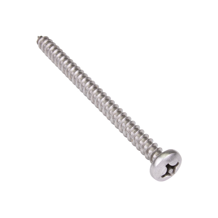 Tapping Screw, Pan Head Security Phillips Drive, Type A, #10 x 1/2" Length, Stainless Steel