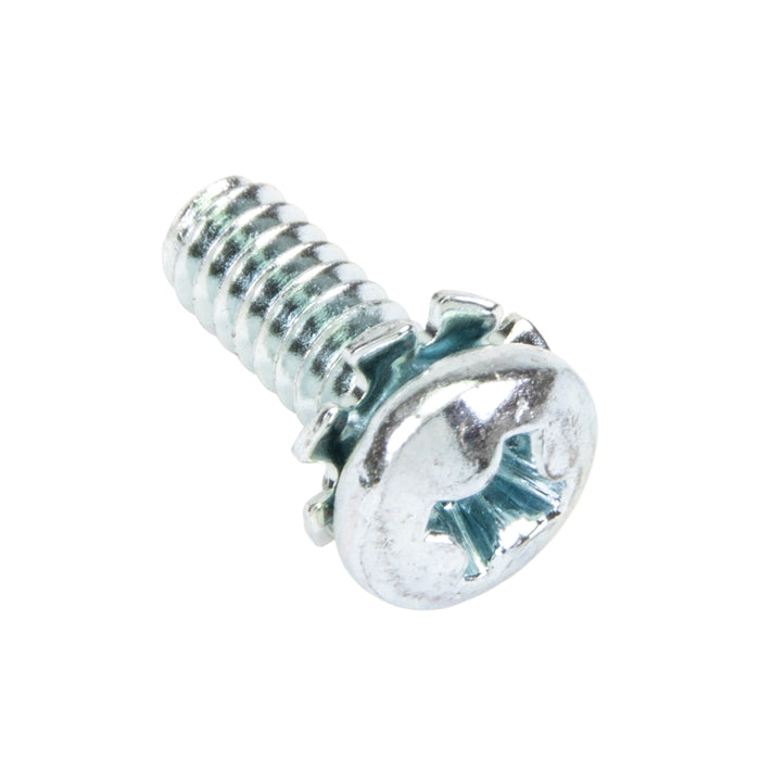 Sems Machine Screw Phillips Pan Hd, External Tooth Lockwasher 17/64" Od, #6-32 UNC X 3/8" Length, Low Carbon Steel Bright Zinc, Ansi B18.13 by Spaenaur Inc.