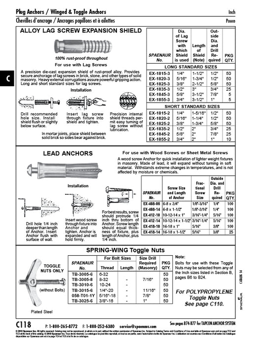Spring toggle Wing Nut #6-32 (1/8") Carbon Steel Zinc Plated by Spaenaur Inc.