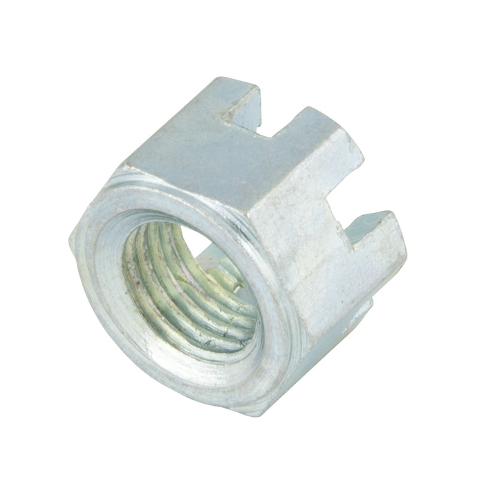 Slotted Thick Finished Hex Nut 7/16"-20 UNF (11/16"AF x 29/64"THK) Steel Zinc Plated ANSI B18.2.2-1986 by Spaenaur Inc.