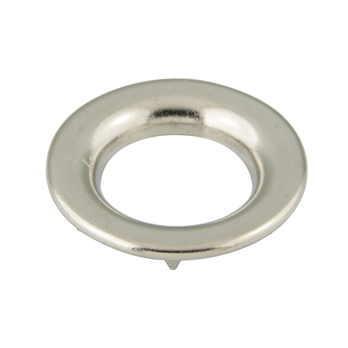 Brass Grommet And Spur Washer (116-126 And 116-226) 144/Pk 7/16" Hole Dia., Size #2 Brass Nickel Plated