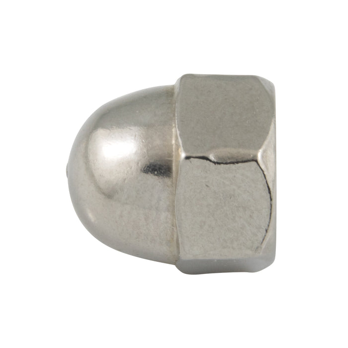 Écrou borgne à profil bas, M6 x 1,00 mm, largeur à plat (WAF) 10,0 mm, épaisseur (THK) 9,0 mm, acier inoxydable, norme DIN 917, fabriqué par Spaenaur Inc.