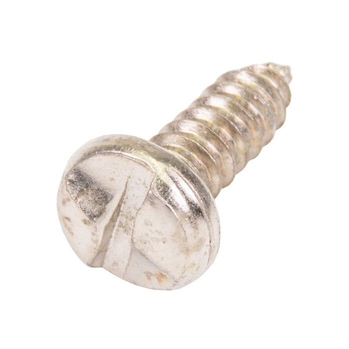 Tapping Screw, Pan Head One-Way Slotted Drive, Type A, #14 x 3/4" Length, Steel Nickel Plated by Spaenaur Inc.