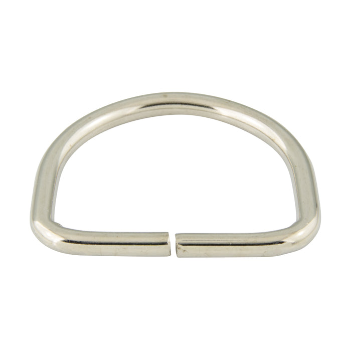 Dee Ring (Abutted Joint) 1 5/16" Flat x 1" Crown 0.148" Steel Nickel Plated