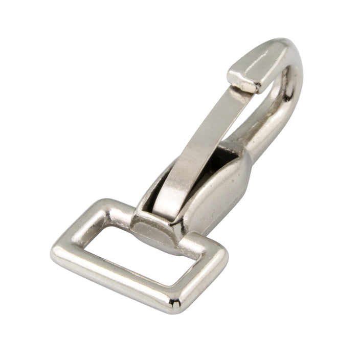 Spring Snap, Loop Eye 1/2" Eye, 1 5/8" Oal, .177" Snap Opening Die Cast, Nickel Plated by Spaenaur Inc.