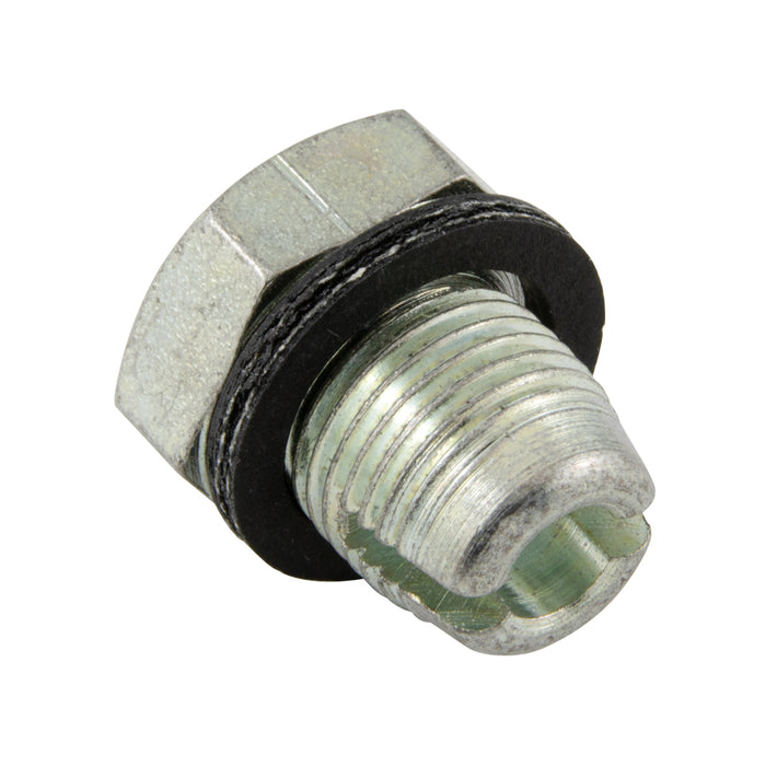 Self-Tapping Drain Plug with Fibre GAsket 1/2"-20 Double Oversize Low Carb Steel Case Hard Zinc PLTD