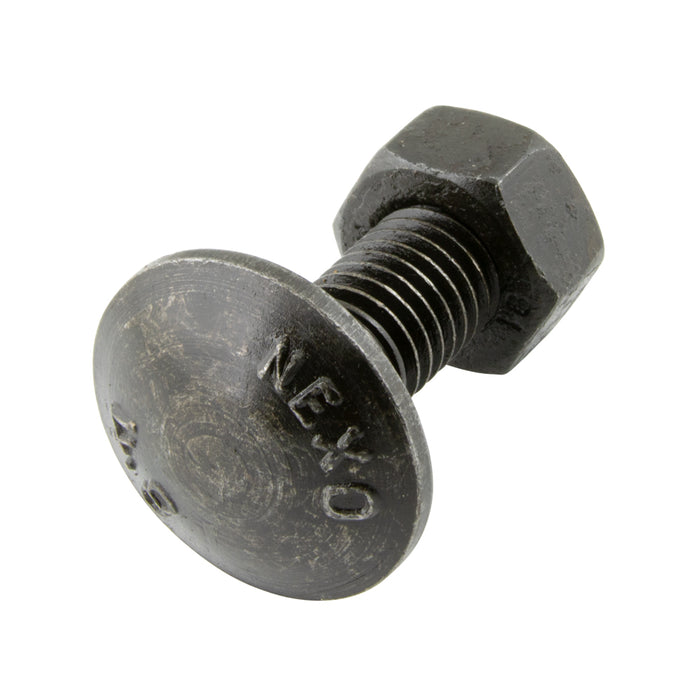 Carriage Bolt with Hex Nut DIN 603/555 M10 x 1.50 x 45mm 3.6 or 4.6 Steel Plain DIN 603/555/4.6 M10X45