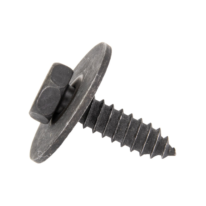 Sems Indented Hex Hd Machine Screw, With 3/4" OD Flat Washer, Dog Point, 1/4"-20 UNC X 3/4", Low Carbon Steel, Phosphate & Oil by Spaenaur Inc.
