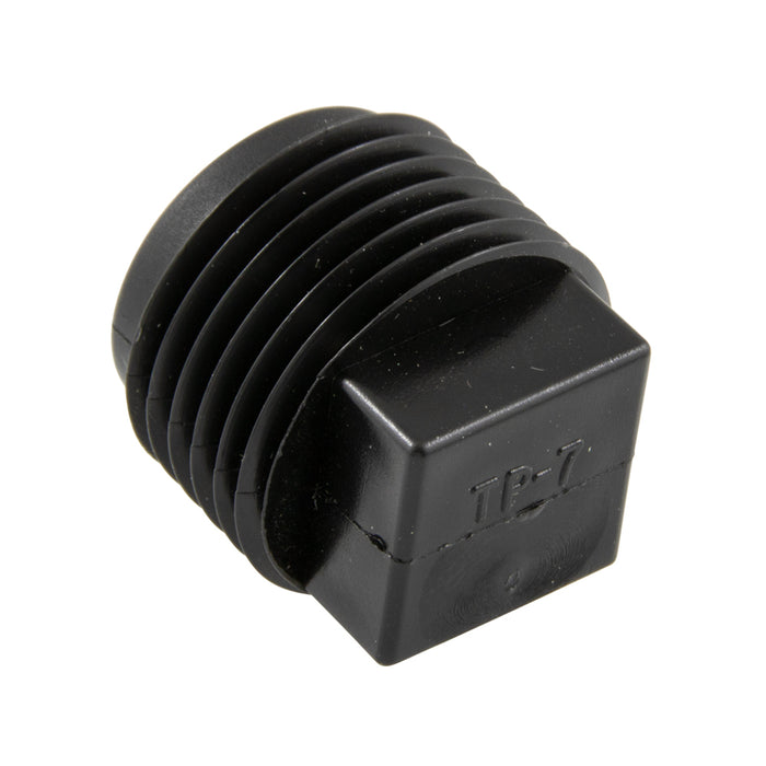 Bouchon fileté pour tuyau - Tête carrée 1 1/4 po - 11 1/2 NPT Polyéthylène haute densité Couleur noire par Spaenaur Inc.