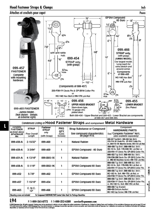 Sangle de fixation avec GRasp uniquement 13" LGTH C à C Composé EPDM Noir, 60 Duro (composant de Sn#099-465) par Spaenaur Inc.