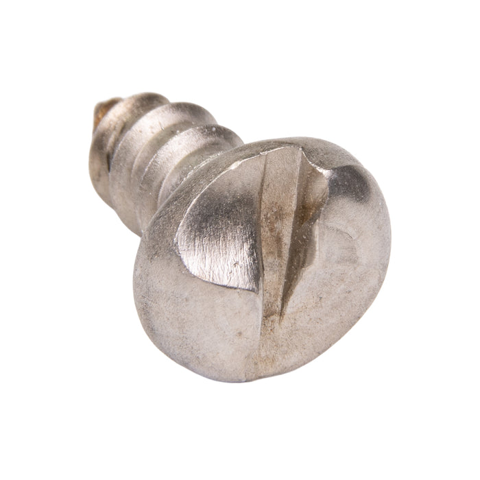 Tamper-Resistant Tapping Screw, Round Head One-Way Slotted Drive, 10A x 1/2" Length, Stainless Steel 18-8