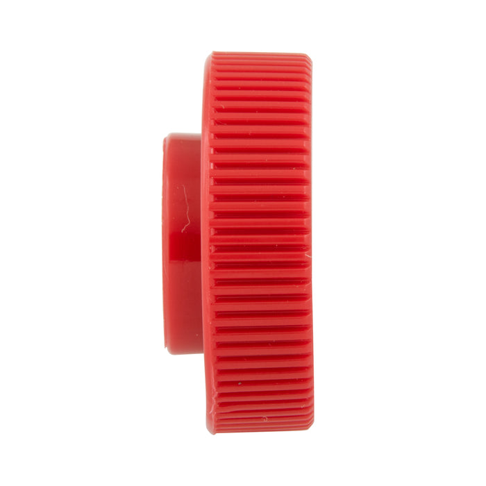 Shear-Loc Knob, Fine Ribbed 10 x 5/8" OD Dupont Delrin 500 Red by Spaenaur Inc.