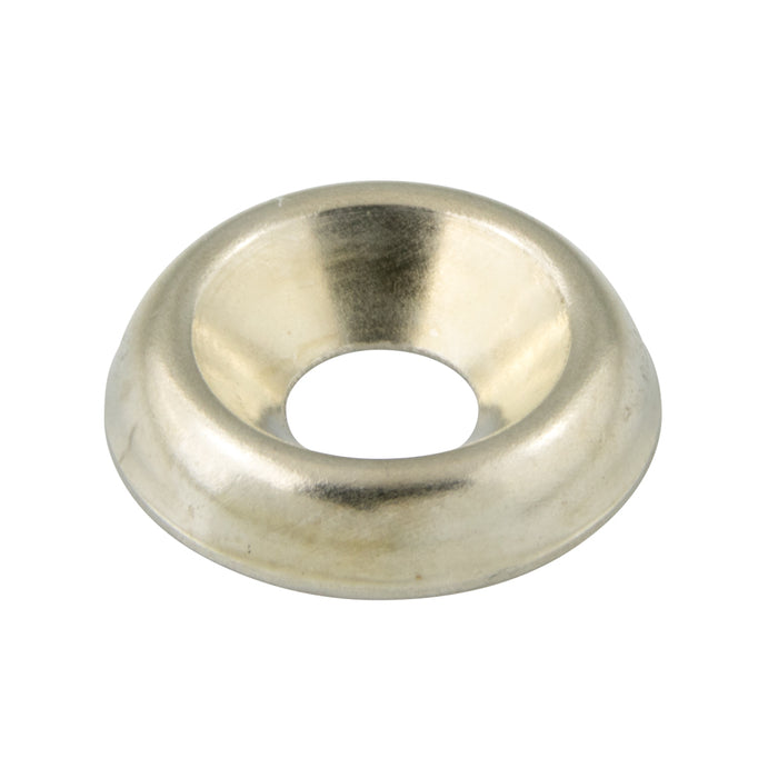 Countersunk Finishing (Screw) Washer Screw Size 3/8", 1-1/8" OD Brass, Nickel Plated